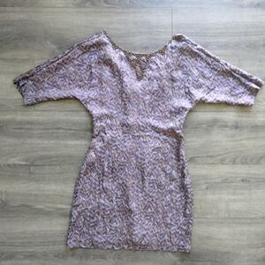 Charlotte Ronson Paisley Floral Print Purple Dress Women's Size Small